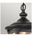 Cleveland exterior pendant light Aluminum, transparent grained glass Patinated bronze