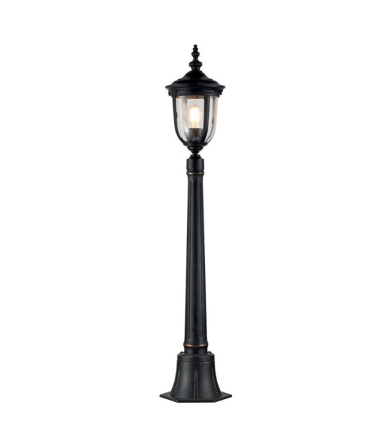Lampada da terra per esterni Cleveland Alluminio, vetro granulato trasparente Bronzo patinato