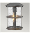 Hinkley outdoor pendant light Transparent seeded glass, aged zinc aluminum and driftwood gray