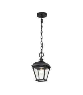 Suspension extérieur Bayview Aluminium,verre biseauté transparent Noir