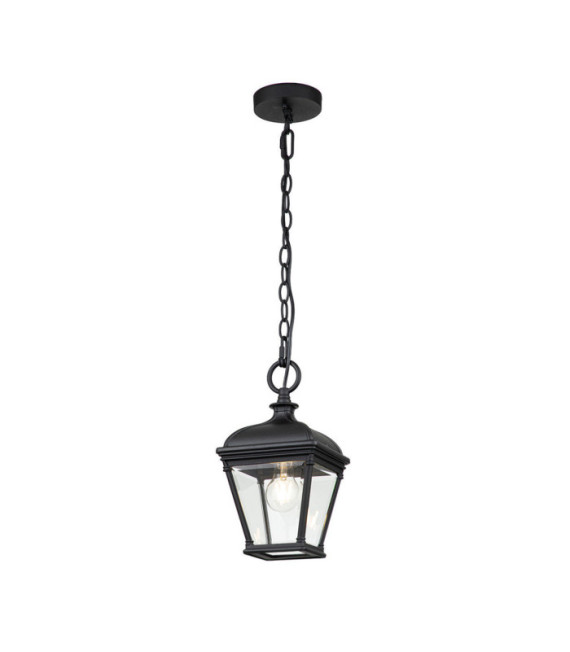 Suspension extérieur Bayview Aluminium,verre biseauté transparent Noir