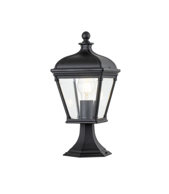 Lampada da terra per esterni Bayview Alluminio, vetro trasparente molato Nero