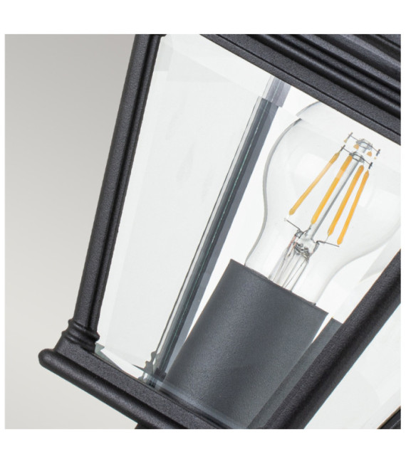 Lampe sur pied extérieur Bayview Aluminium,verre biseauté transparent Noir