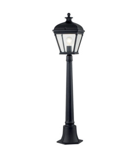 Bayview lámpara de pie exterior Aluminio, cristal biselado transparente Negro
