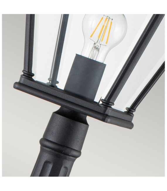 Bayview outdoor floor lamp Aluminum, transparent beveled glass Black