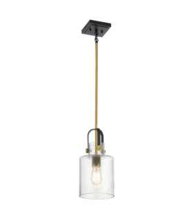 Lampada a sospensione Kichler Vetro granulato trasparente, acciaio Ottone naturale