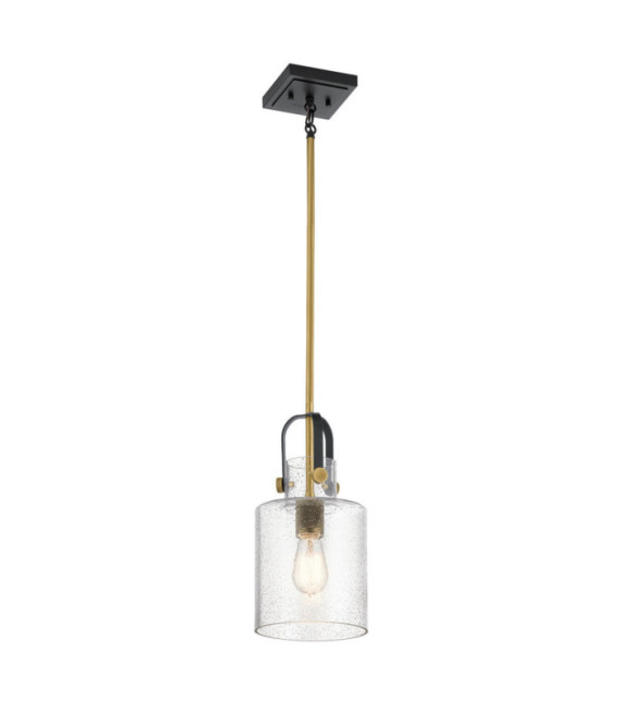Kichler pendant light Transparent grained glass, steel Natural brass