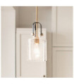 Kichler pendant light Transparent grained glass, steel Natural brass