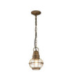 Suspension extérieur Kichler Aluminium,verre grainé transparent Laiton naturel