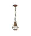 Kichler outdoor pendant light Aluminum, transparent grained glass Natural brass
