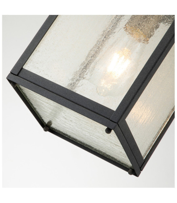 Kichler outdoor pendant light Transparent seed glass, patinated zinc aluminum