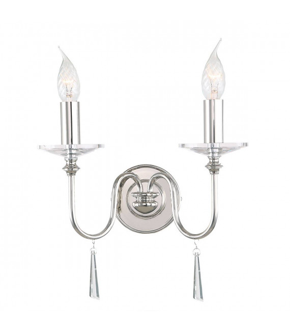 Lampada da parete Finsbury Park, bronzo invecchiato, 2 lampadine, senza paralume