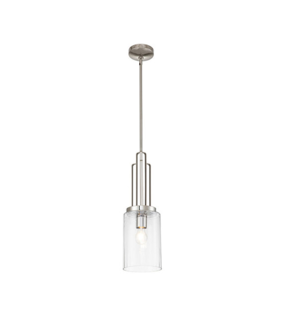 Kichler pendant light Clear fluted glass, polished nickel steel