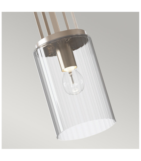 Kichler pendant light Clear fluted glass, polished nickel steel