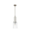 Suspension Kichler Verre cannelé transparent,acier Nickel poli