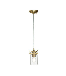 Suspension Kichler Verre transparent,acier Laiton brossé