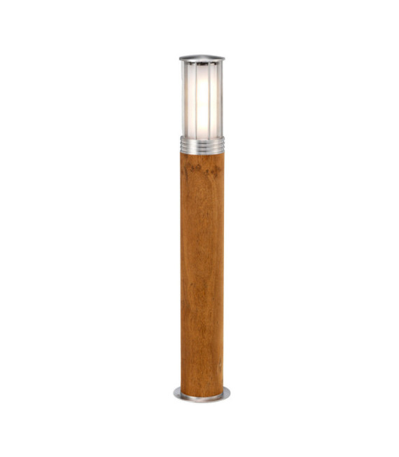 Hornsea Polycarbonat-Stehleuchte für den Außenbereich, Edelstahl 316, Teakholz, Teakholz mit Edelstahl 316