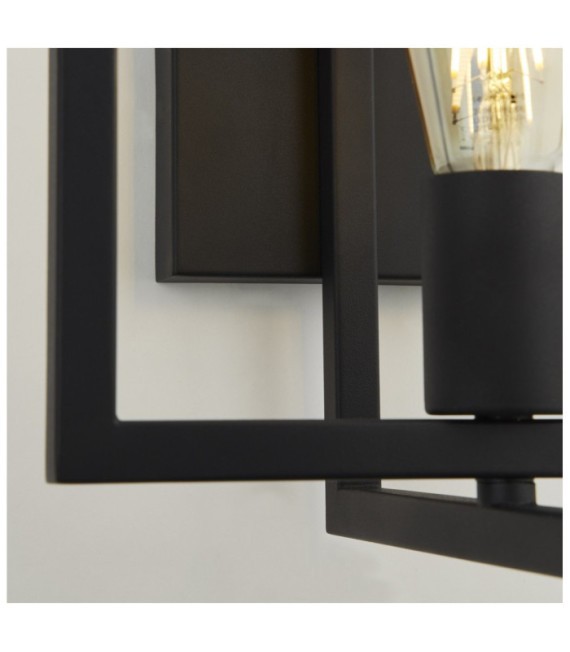 Applique murale Plaza Acier doux Noir mat