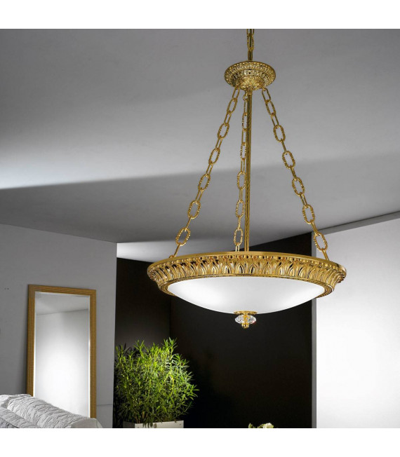 Klassische Pendelleuchte MILADY Gold French 3 Glühbirnen