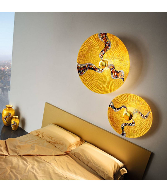 Applique di design LUNA 24 carati oro 1 lampadina