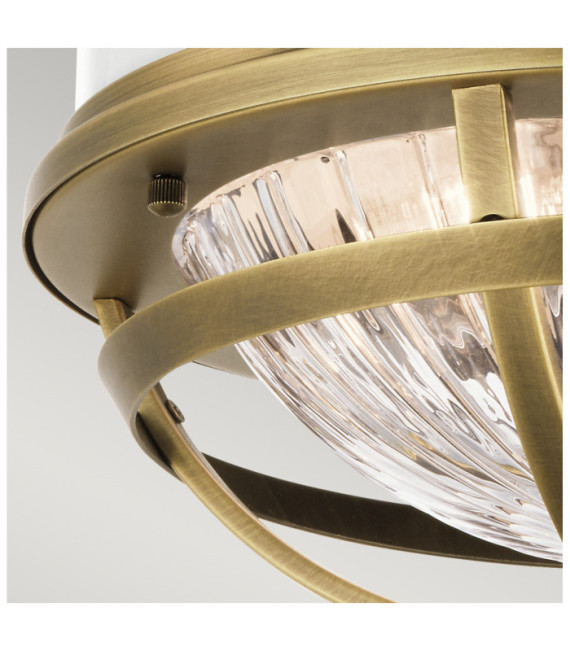 Kichler ceiling light Transparent ribbed glass, steel Natural and white brass