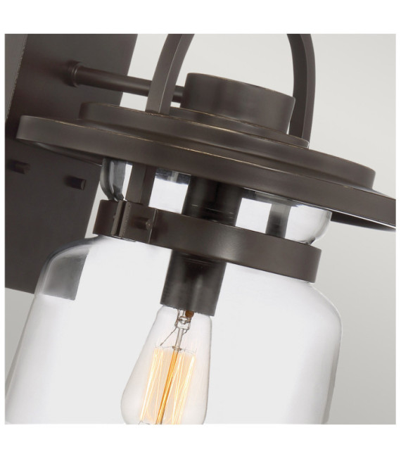Quoizel Außenwandleuchte Transparentes Glas, Aluminium Westernbronze