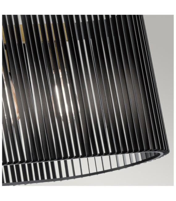 Kichler pendant light Black steel and natural brass