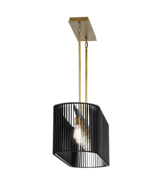 Suspension Kichler Acier Noir et laiton naturel