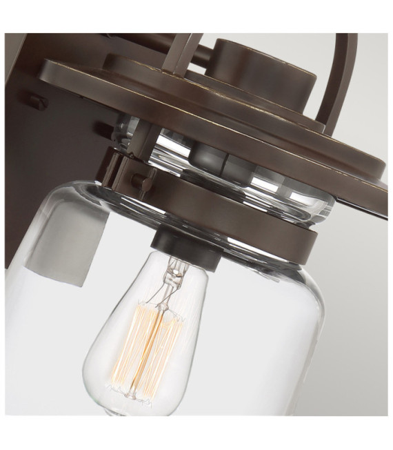 Quoizel aplique exterior Vidrio transparente, aluminio Bronce occidental