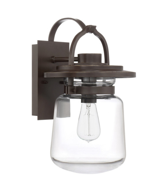 Quoizel aplique exterior Vidrio transparente, aluminio Bronce occidental