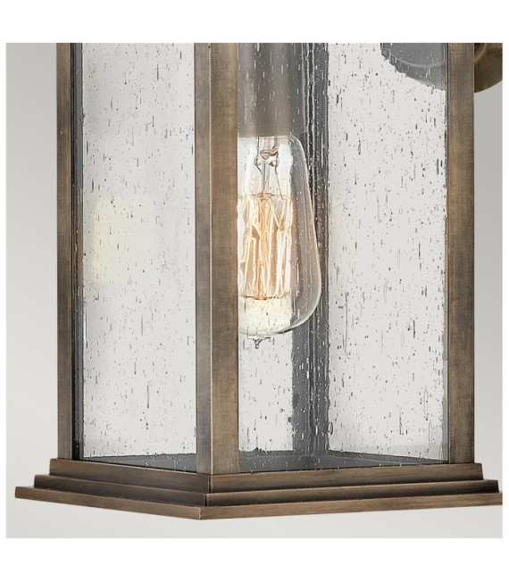Hinkley outdoor wall light Cast aluminum, transparent grained glass Burnished bronze