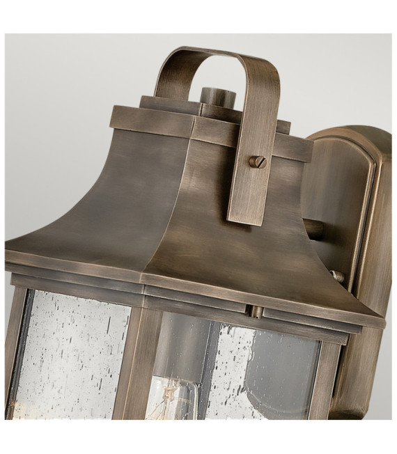 Applique murale extérieur Hinkley Fonte d'aluminium,verre grainé transparent Bronze bruni