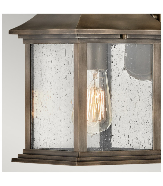 Hinkley Außenwandleuchte Aluminiumguss, transparentes, gekörntes Glas Brünierte Bronze