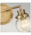 Wall light Bathroom Hinkley Steel, transparent grained glass Brass Heritage