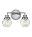 Wall light Bathroom Hinkley Steel, transparent grained glass Polished chrome