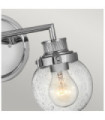 Applique murale Salle de bains Hinkley Acier,verre grainé transparent Chrome poli