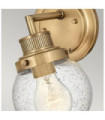 Wall light Bathroom Hinkley Steel, transparent grained glass Brass Heritage
