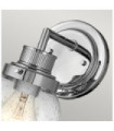 Wall light Bathroom Hinkley Steel, transparent grained glass Polished chrome