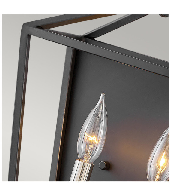 Hinkley pendant light Steel, Black crystal with polished nickel