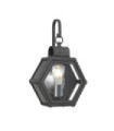 Quoizel exterior wall light Aluminum, steel, brass, transparent grained glass Marbled black