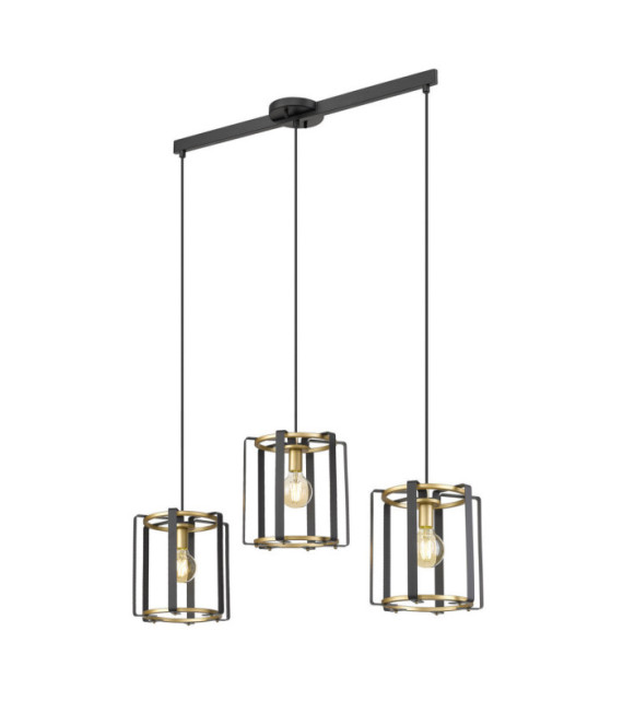 Primero Pendelleuchte Stahlgold, Mattschwarz