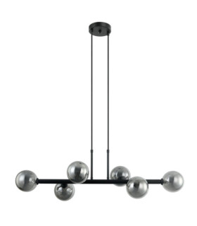 Olbia Lámpara Colgante Cristal, Acero Negro