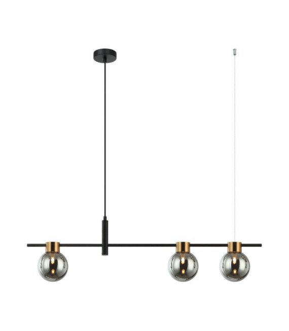 Bletter Pendant Lamp Glass, Black Steel, Smoked