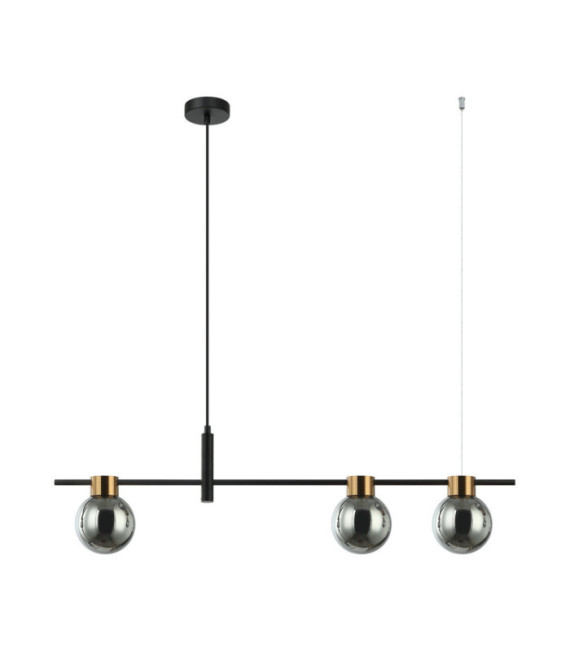 Bletter Pendant Lamp Glass, Black Steel, Smoked