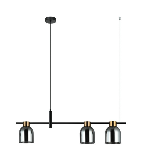 Lampadario Servio in acciaio nero
