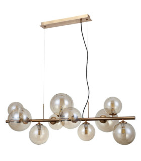 Canello Pendelleuchte Glas, Stahl Honig Messing