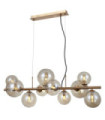 Canello Pendant Glass, Steel Honey Brass