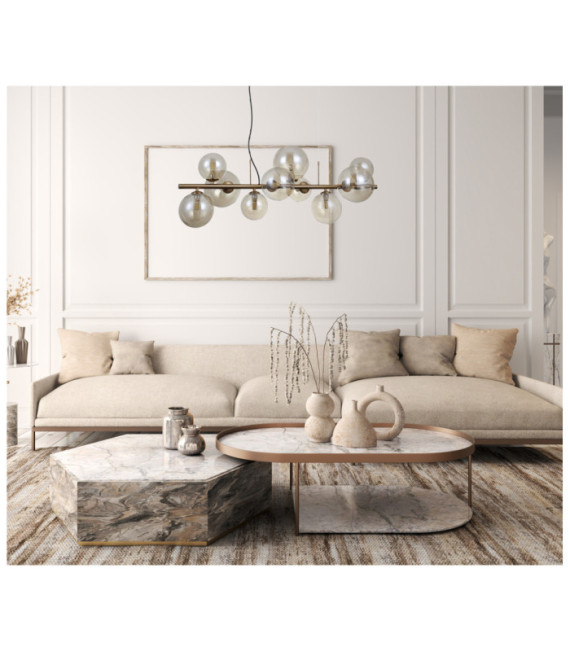 Suspension Canello Verre,Acier Miel Laiton