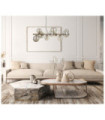 Canello Pendant Glass, Steel Honey Brass