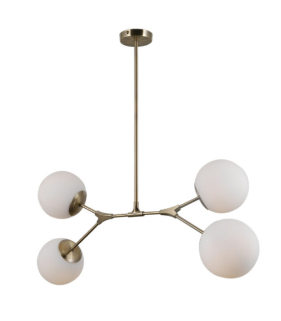 Lampada a sospensione Caserta Vetro, acciaio, alluminio Bronzo Antico